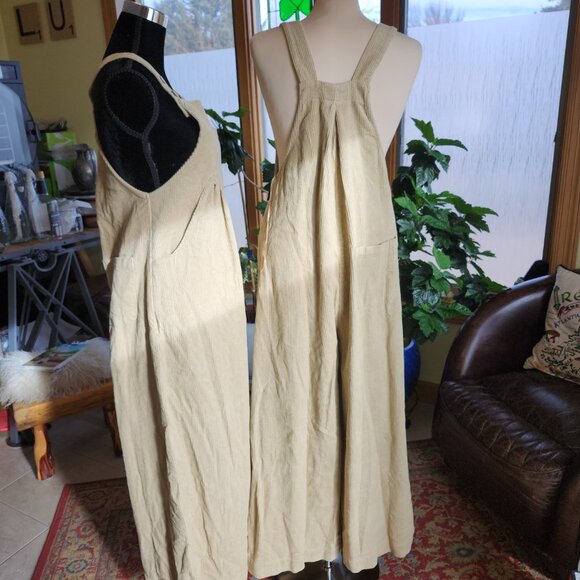 25046&7.  NWT!!  BiBi Corduroy Overalls Beige Sz S  . - Picture 5 of 13